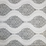 5182-10 White Gray Black Victorian Damask Glitter Wallpaper