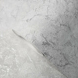 8597-03 White gray silver metallic cracks Plain faux plaster Wallpaper