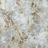 5637-02 Textured gray brown gold metallic cracks faux marble stone 3D Wallpaper