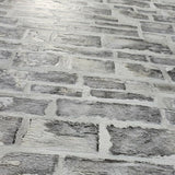 5676-03 Textured gray modern faux stone brick 3D wallpaper