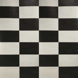 5549-10 Black off White Faux Leather Tile Plaid Wallpaper