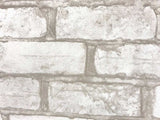 5522-06 White Beige Brick Textured Wallpaper
