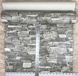 5547-10 Brick Rustic Stone Gray - Double roll Wallpaper