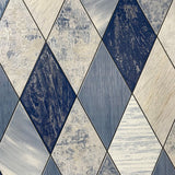5586-03 Blue Tile Diamond Grey Wallpaper