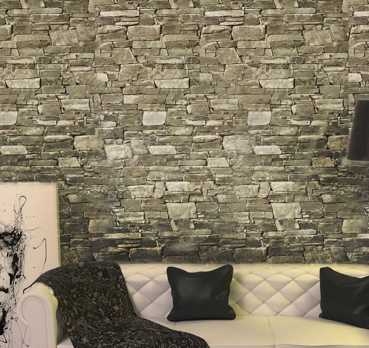 HaokHome H1096 Faux Brick Wallpaper Peel & Stick Wall Murals Grey 17.7x  19.7ft Prepasted Contact Paper price in UAE | Amazon UAE | kanbkam