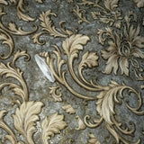8574-10 Wallpaper Damask Charcoal Grey beige bronze Metallic textured